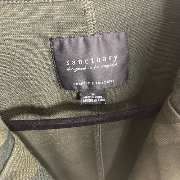Sanctuary Olive Green Camo Long Utility Jacket Women’s Size Medium - Picture 4 of 8